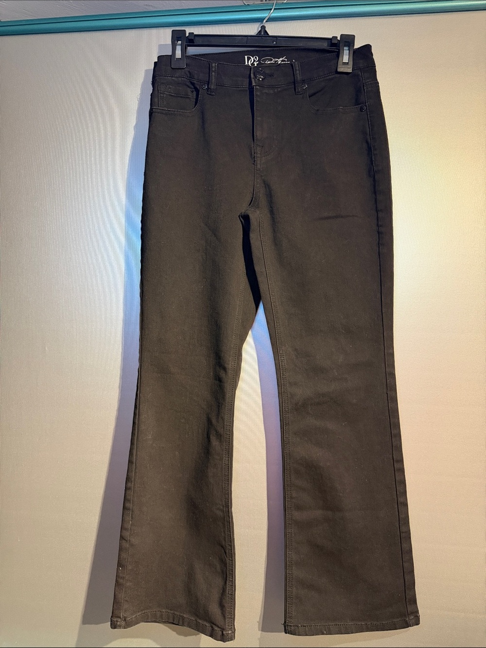 DG2 by Diane Gilman Black Women's Flare Jeans